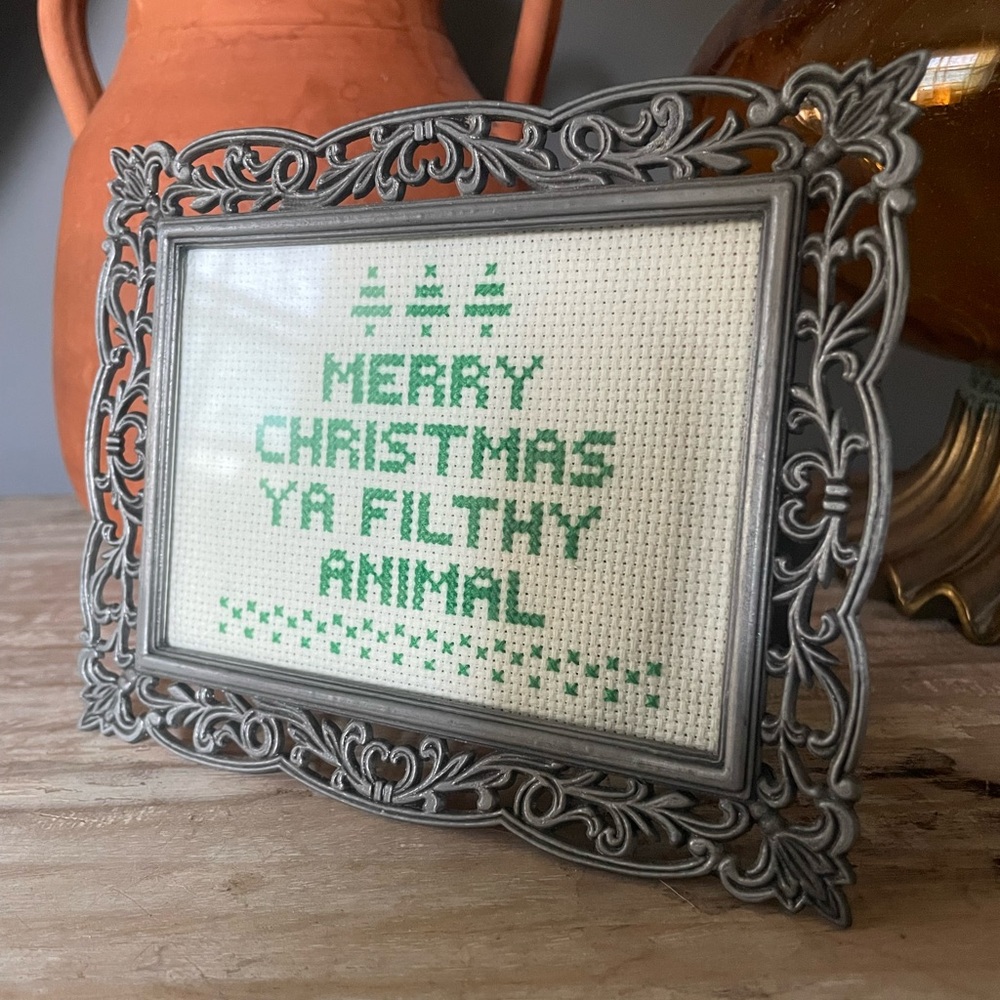 Custom Christmas Handmade Crosstitch Embroidery - Picture 2 of 5